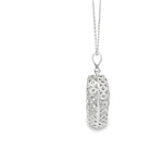 Load image into Gallery viewer, White Gold Filigree Heart Charm Necklace