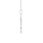 Load image into Gallery viewer, White Gold CZ Cross Charm Necklace
