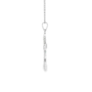 White Gold CZ Cross Charm Necklace