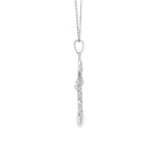 Load image into Gallery viewer, White Gold CZ Cross Charm Necklace