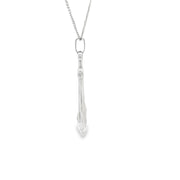 White Gold Anchor Charm Necklace in White Gold Finish