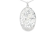 White Gold Geometric Pendant Chain Necklace