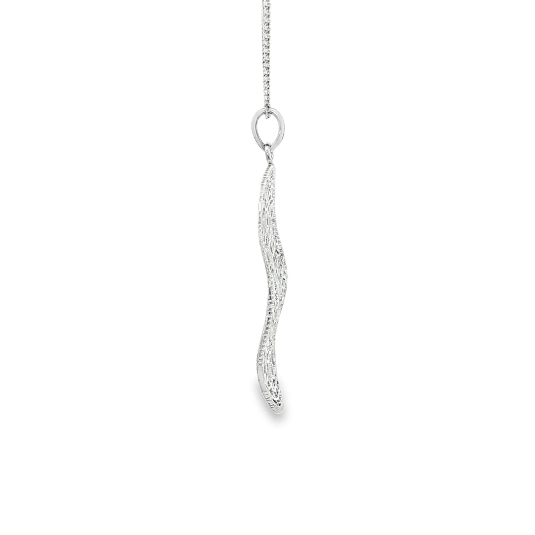 White Gold Geometric Pendant Chain Necklace