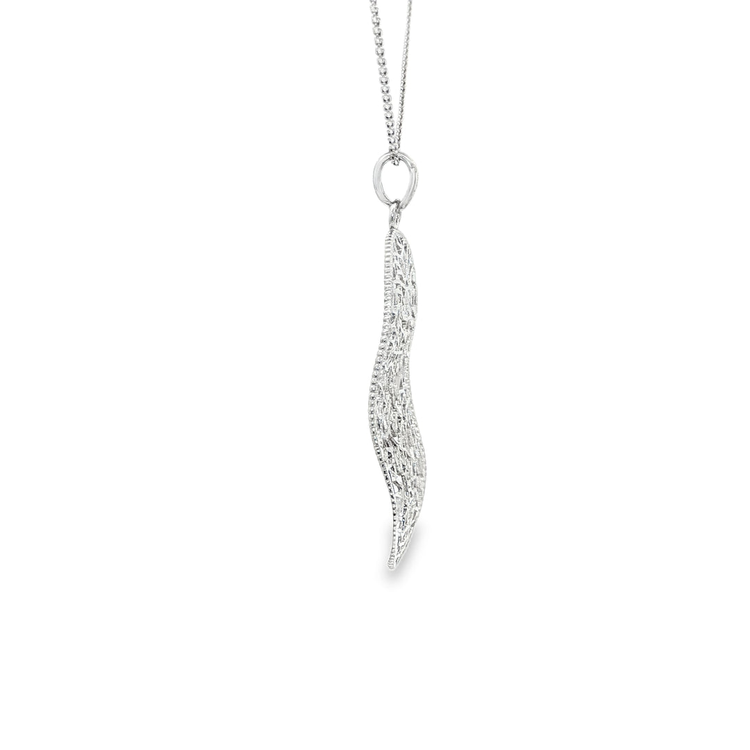 White Gold Geometric Pendant Chain Necklace