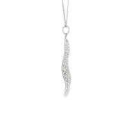 White Gold Geometric Pendant Chain Necklace
