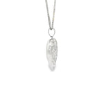 Load image into Gallery viewer, Floral Engraved Heart Charm Necklace in White Gold