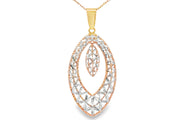 Rose & White Gold Openwork Charm Necklace