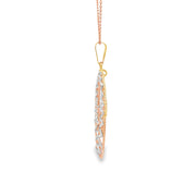 Rose & White Gold Openwork Charm Necklace