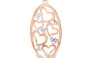 Rose & White Gold Heart Cutout Charm Necklace