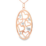 Load image into Gallery viewer, Rose &amp; White Gold Heart Cutout Charm Necklace