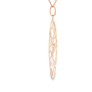 Rose & White Gold Heart Cutout Charm Necklace