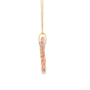 Rose & White Gold Chain Necklace with Butterfly Pendant