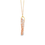 Load image into Gallery viewer, Rose &amp; White Gold Chain Necklace with Butterfly Pendant