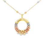 Load image into Gallery viewer, Elegant Tri-Tone Gold Beaded Chain Necklace