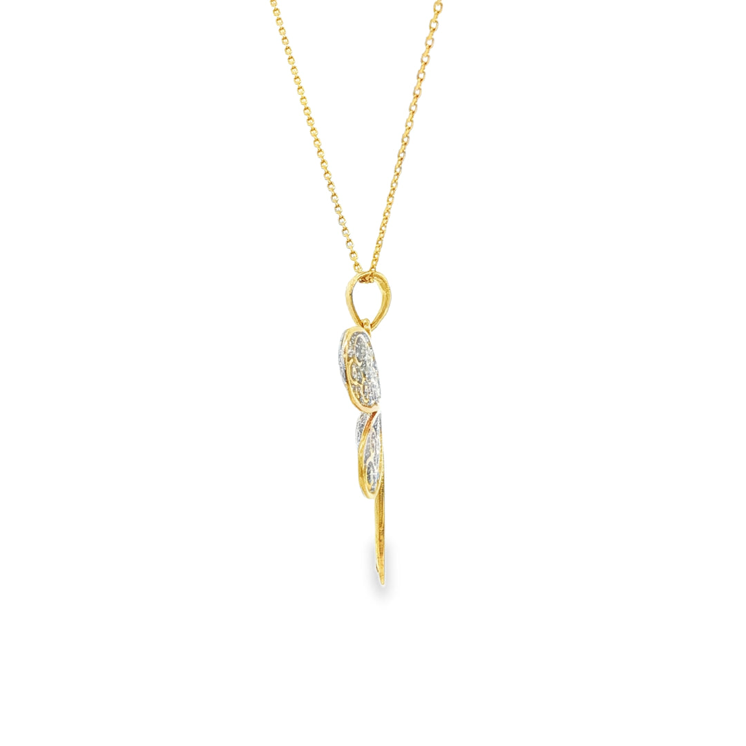 Yellow Gold Dragonfly Charm Pendant Necklace