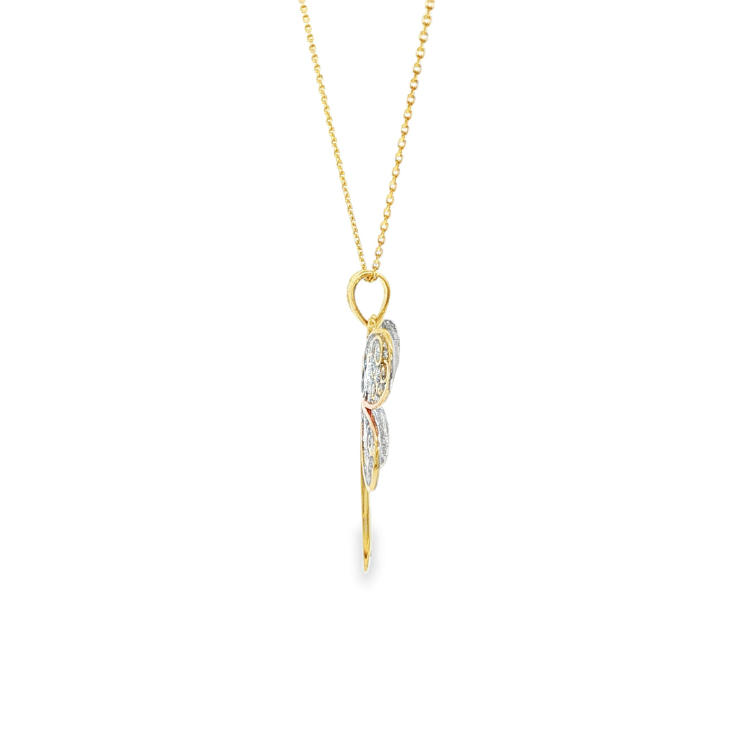Yellow Gold Dragonfly Charm Pendant Necklace