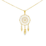 Load image into Gallery viewer, Dreamcatcher Charm Necklace in Yellow Gold