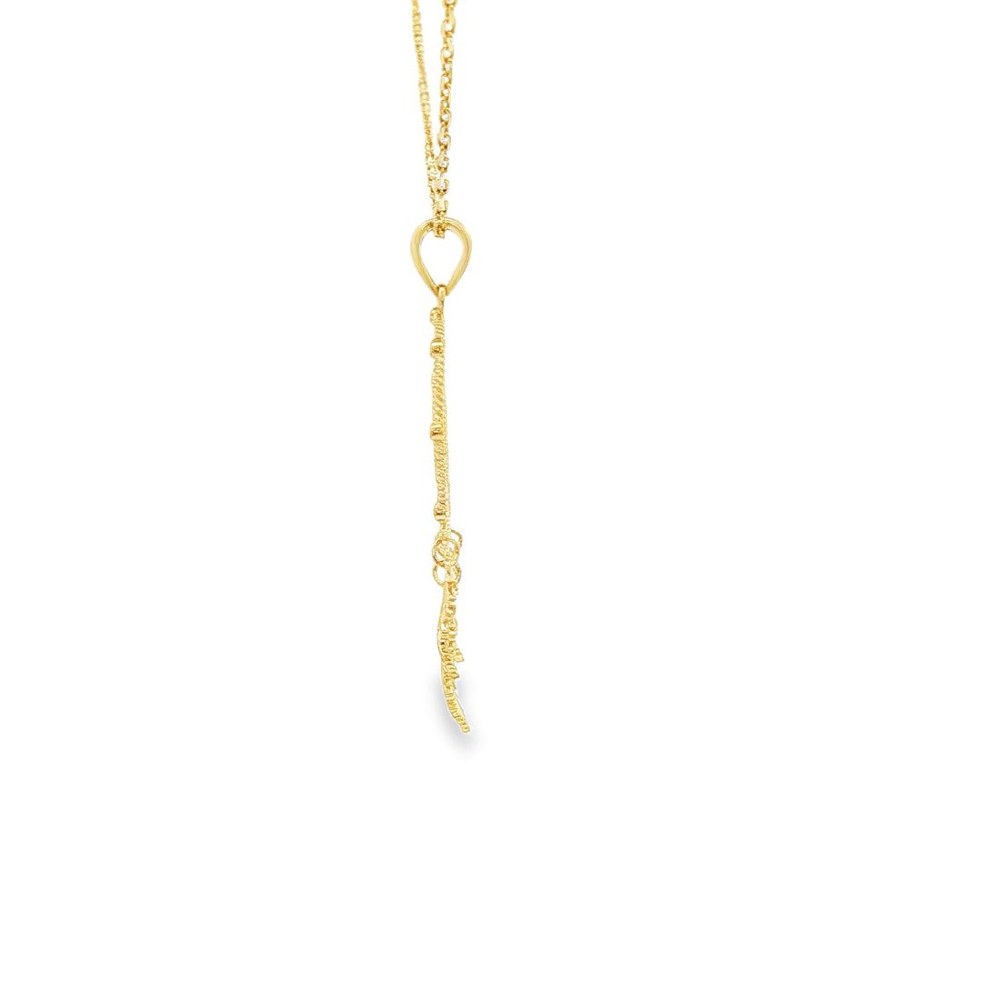 Dreamcatcher Charm Necklace in Yellow Gold