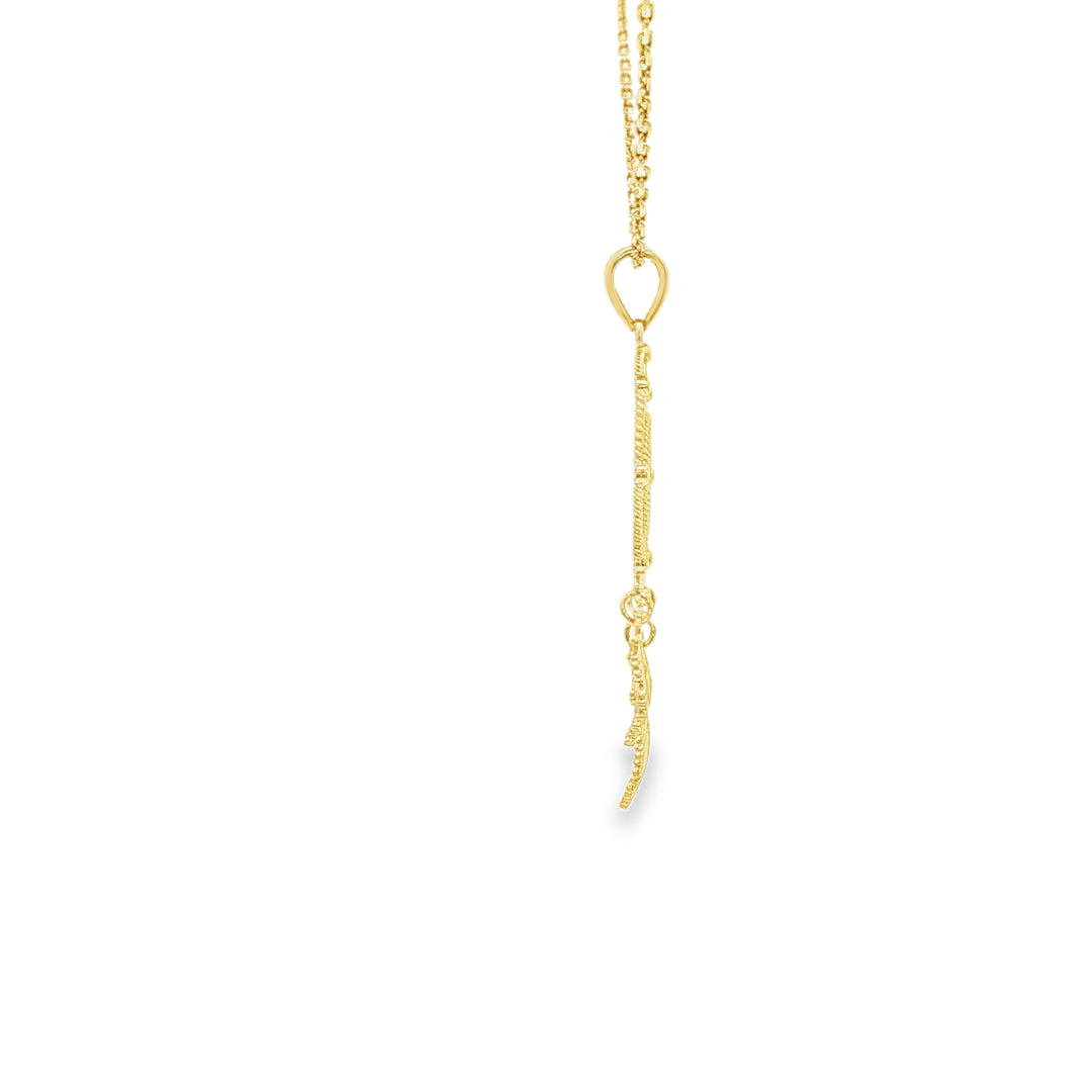 Dreamcatcher Charm Necklace in Yellow Gold