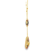Yellow Gold Chain Necklace with Artistic Pendant