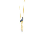 Load image into Gallery viewer, Yellow Gold Diamond Heart and Evil Eye Charm Necklace