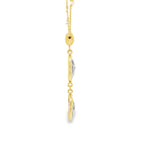 Load image into Gallery viewer, Yellow Gold Charm Necklace with Oval Quartz Cabochon Pendants