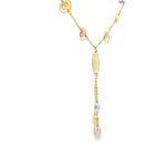 Load image into Gallery viewer, Sphere Cascade Y-Necklace in Triple-Tone Gold