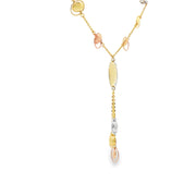 Sphere Cascade Y-Necklace in Triple-Tone Gold