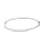 Load image into Gallery viewer, 14ct White Gold Etched Bangle Bracelet