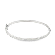 14ct White Gold Etched Bangle Bracelet