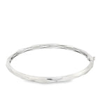 Load image into Gallery viewer, Modern Geometric Design White Gold Bangle