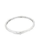 Modern Geometric Design White Gold Bangle