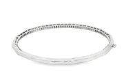 White Gold Bangle With Geometric Shapes