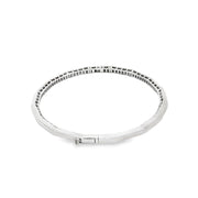 White Gold Bangle With Geometric Shapes