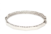 Geometric Bangle in White Gold