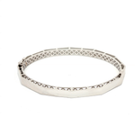Load image into Gallery viewer, Geometric Bangle in White Gold