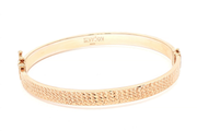 Rose Gold Textured Bangle Bracelet