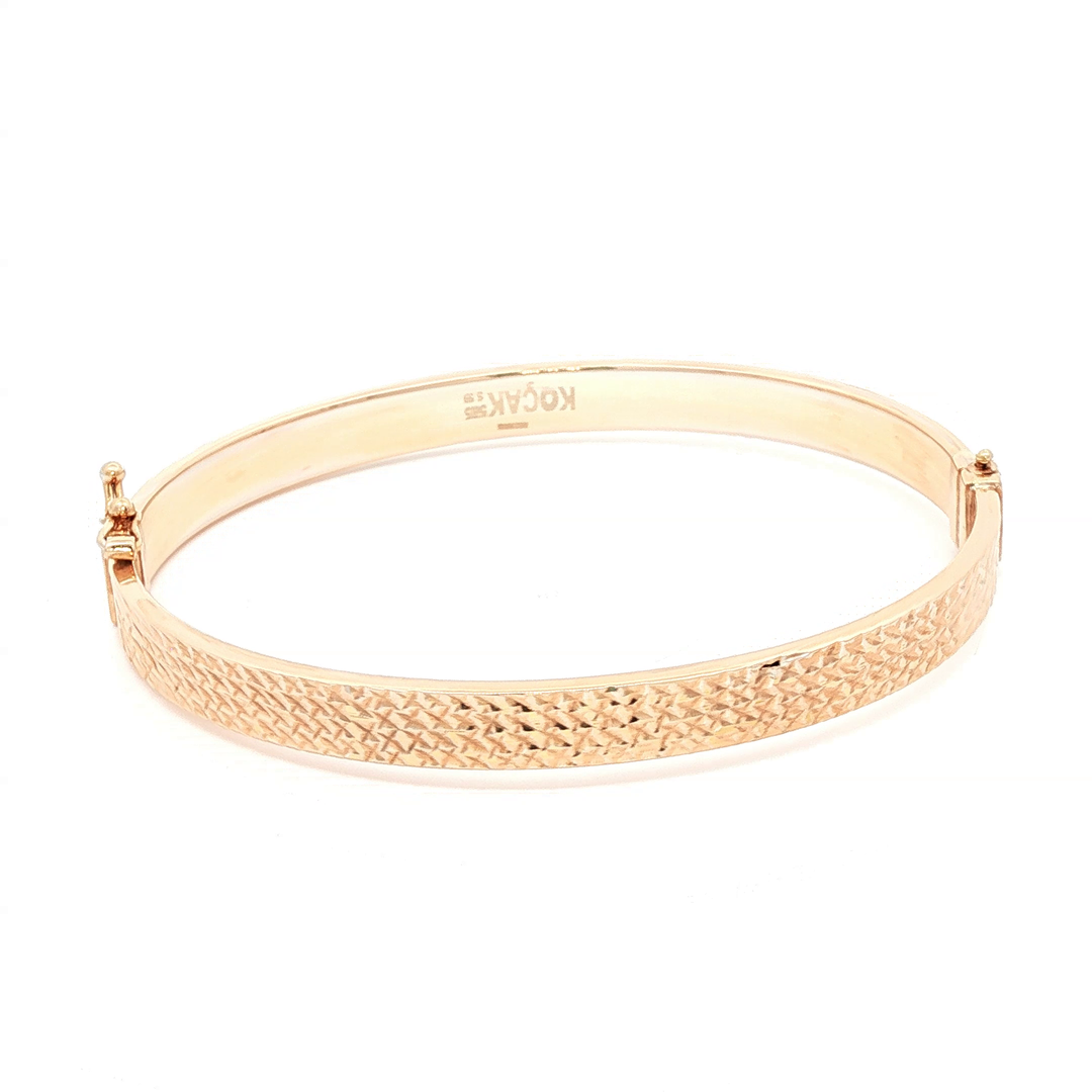 Rose Gold Textured Bangle Bracelet