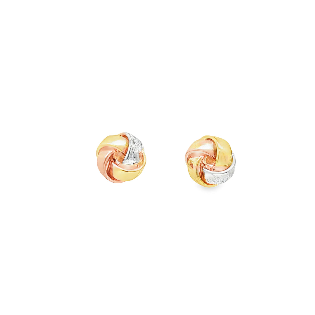 Yellow Gold Love Knot Stud Earrings