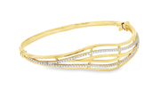 CZ Set Yellow Gold Bangle