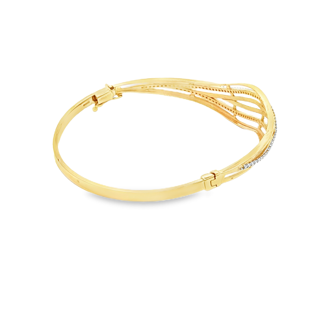 CZ Set Yellow Gold Bangle