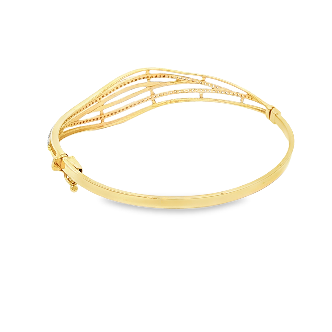 CZ Set Yellow Gold Bangle