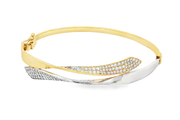 CZ-Accented Yellow Gold Bangle