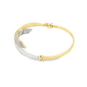 CZ-Accented Yellow Gold Bangle