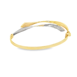 Load image into Gallery viewer, CZ-Accented Yellow Gold Bangle