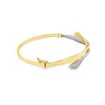 Load image into Gallery viewer, CZ-Accented Yellow Gold Bangle