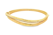 Yellow Gold Bangle with Round Brilliant CZ