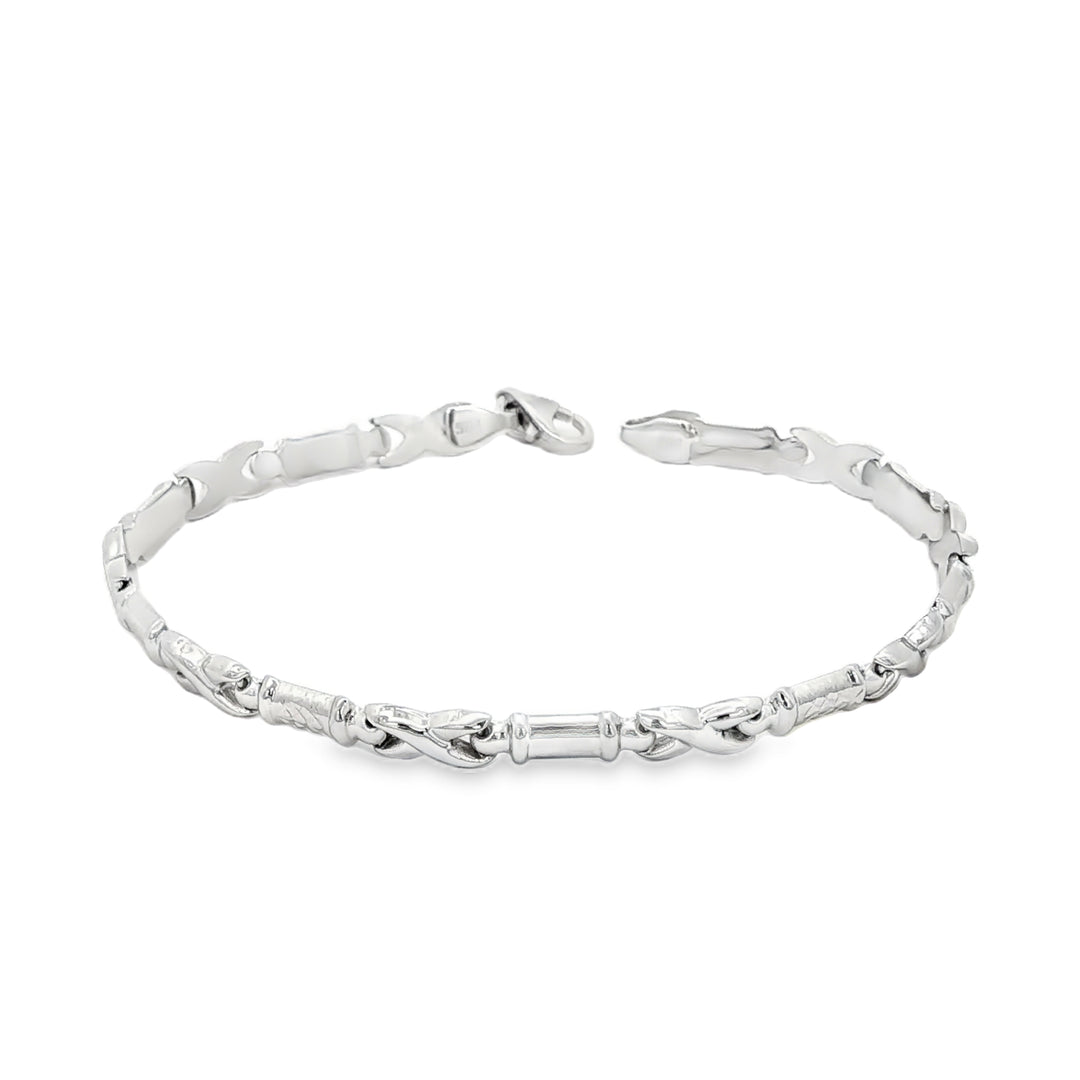 Elegant White Gold Chain Link Bracelet