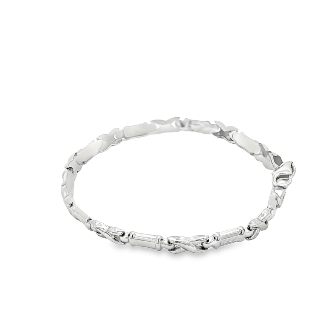 Elegant White Gold Chain Link Bracelet
