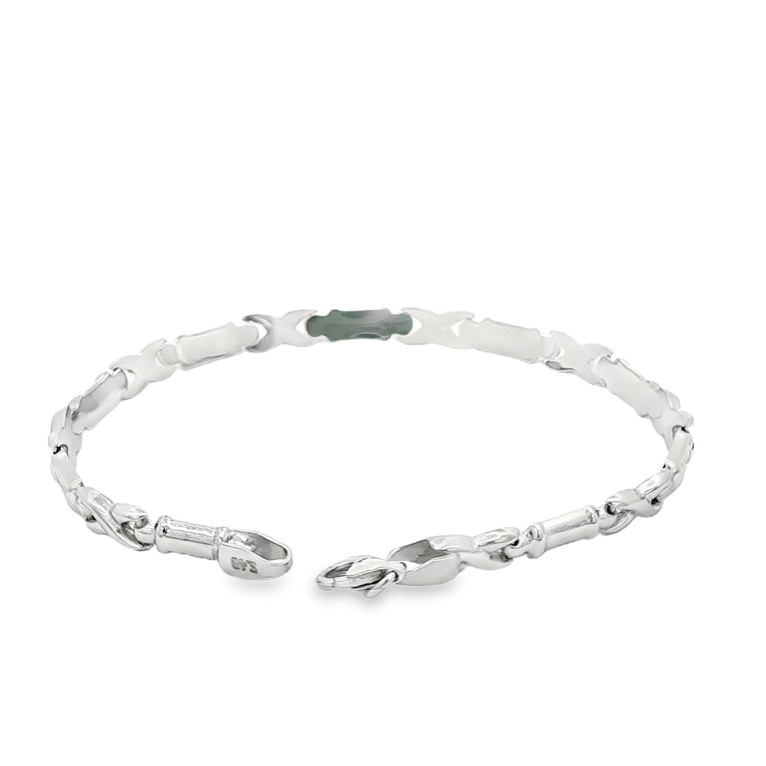Elegant White Gold Chain Link Bracelet